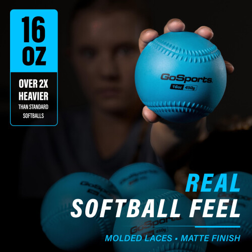 GoSports PRO 16 oz Weighted Training Softballs, 6 Pack 1