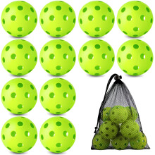 Coopay 12 Pack Baseball Practice Balls Plastic Training Balls Lightweight Hollow Softballs with a Drawstring Bag for Hitting, Baseball Training Indoor