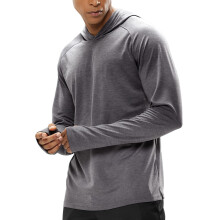 MIER Men's UPF 50+ Sun Hoodie Quick Dry Long Sleeve Shirts, Heather Grey, S
