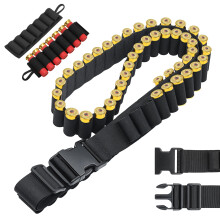 Tyseam 12/20 Gauge 60 Round Adjustable Shotgun Shell Bandolier with Quick Release Buckle, 2 Pack Shotgun Shell Holder Holds Shotgun Shells for Hunting