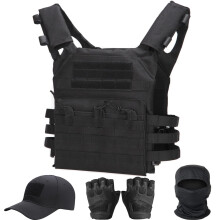 Airsoft Vest,Black Plate Tactical Vest Set,Paintball Military Gear
