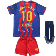 LeenBD #10 Y.Custom Special Kids Soccer Jersey Shirts Football Futbol Socks Set Youth Sizes(Red,26)