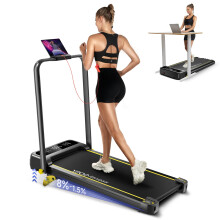 YPOO 16% Walking Pad Incline, Treadmills for Home, Handle Bar, Foldable