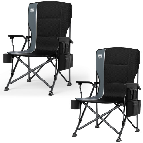 TIMBER RIDGE Oversized Folding Camping Chair High Back 500lbs