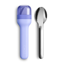 Zoku Pocket Utensil Set Stainless Steel Fork, Knife, and Spoon in Case Blue