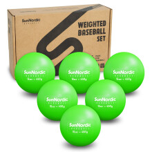 SunNordic 16oz Weighted Baseball Set for Hitting & Pitching Power Training