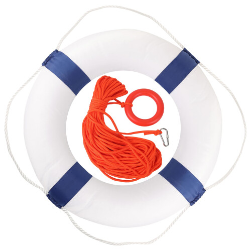 Calvana 20" Foam Life Preserver Ring with 98.4ft Floating Rope