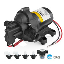 Gidrox 12V RV Water Pump, 4.0 GPM 45 PSI Diaphragm Pump, 12Volt Quiet Fresh Water Pump with Pressure Switch, Self Priming Pressure Pumps for RV Camper