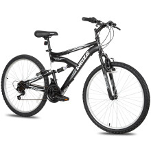 WEIZE Mountain Bike, 26 27.5 inch Outdoor Hybrid Bike,18-Speed/High-Carbon Steel/Dual Full Suspension, Adjustable Ergonomic Seat for Men Women Adult,