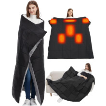 Large Heated Blanket Battery Powered, 62x55in Portable Cordless Blanket