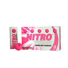 Nitro White Out Golf Balls- 15 Pack- Hot Pink- Dynamic Core Technology- USGA Approved