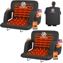 HOPERAN 25in Heated Stadium Seats for Bleachers, Dual Control, 2 PCS, Black