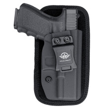 POLE.CRAFT IWB Kydex Holster Custom Fit: G19 19X 25 44 45 (Gen 1 2 3 4 5) & G23 32 (Gen 3 4) - Inside Waistband Carry - Adj. Cant Retention (Black - w