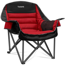 Youtanic Oversized Padded Camping Chair, Portable Folding Camping Chairs