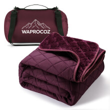 WAPROCOZ Waterproof Camping Blanket - Cozy Coral Fleece Lining, Triple Layers Warm Comfy Foldable for Camping Stadium, Beach, Picnic, Grass, Concerts,