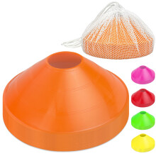 GoSports Agility Training Sport Cone 20 Pack with Tote Bag - Low Profile Field Markers for Kids and Adults