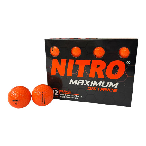 Nitro Nitro NMD12OBXC Maximum Distance Golf Ball (12-Pack), Orange