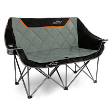 FAIR WIND Oversized Fully Padded Camping Chair Folding Loveseat Camping Couch Double Duo Chair Heavy Duty Quad Fold Arm Chair with Cup Hold - Supports