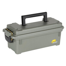Plano Shot Shell Box, OD Green, Lockable Ammunition Storage Box with Heavy-Duty Carry Handle, Small Plastic Ammo Storage, Water-Resistant Protection,