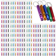 Tergy 50-200 Pieces Emergency Whistle with Keychain Aluminum Survival Whistle Key Chain for Camping Hiking Boating Hunting Fishing (200PCS)