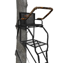 Big Game 1 Person Ladder Treestand for Deer Hunting, 17.5 Ft, 300 Lb, Black