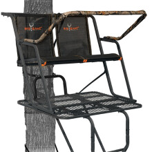 Big Game 2-Person Ladder Tree Stand for Hunting Deer, 17' Tall, Black