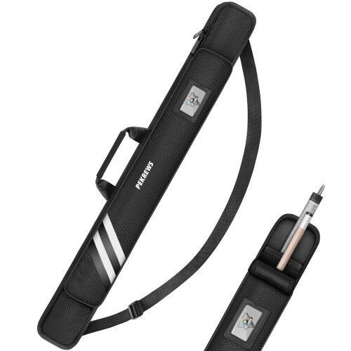 PEKREWS Pool Cue Case, 1x1 Soft Pool Stick Bag with Accessory Pocket