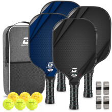 GARYE Pickleball Paddles Set of 4, Carbon Fiber Pickle Ball Paddle, USAPA Approved Lightweight Rackets 4 Pack for Adults and Teenagers, Includes 6 Bal