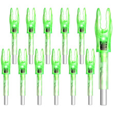 XHYCKJ 6/12PCS G Lighted Nocks for Arrows with .165 .204 .233 .244 .246 Inside Diameter Bolts with X, H, S, GT Bushings (6, Green)
