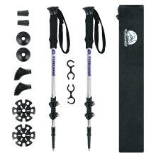 Trekking Poles Collapsible Hiking Poles - 2 Pack Adjustable Aluminum Hiking Sticks, Lightweight Walking Sticks for Women, Men, Seniors, Kids, Walking