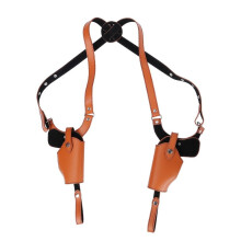 DONGKER Dual Gun Shoulder Holster,Leather Concealed Gun Holster with Adjustable Shoulder Strap for Height 67.7 inches-72.8 inches Halloween Festival C