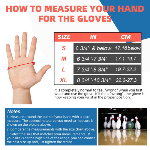 FURBBION Bowling Gloves - Wrist Support & Positioner - Right Hand M 1