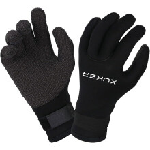 XUKER Water Gloves 3mm & 5mm Neoprene Five Finger for Men Women Kevlar, XS