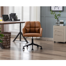 Velvet Office Chair with Wheels, Ergonomic Desk Chair, Height Adjustable Swivel Chair for Home & Office brown