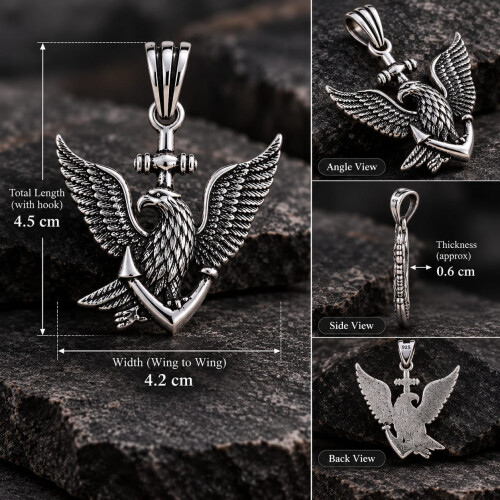 925 Sterling Silver Eagle Only Pendant  Jewellery 2
