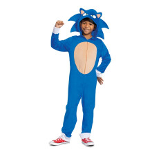 Disguise Sonic der Igel Kostüm, offizielles Sonic Movie 2 Kostüm und Kopfbedeckung, Kindergröße Large (10-12)