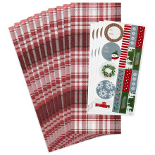 Hallmark Geschenkpapiere mit Aufklebern (10 Blätter Papier, 4 Blätter Aufkleber) für Valentinstag, Geburtstage