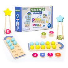Set de Madera Count & Match - Juguetes de Contar para Niños, Manipulativos Matemáticos, Juegos de Habilidades Motoras