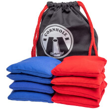 GoSports Offizielle Cornhole Bean Bags Set (8 Wetterfeste Taschen) - Rot und Blau