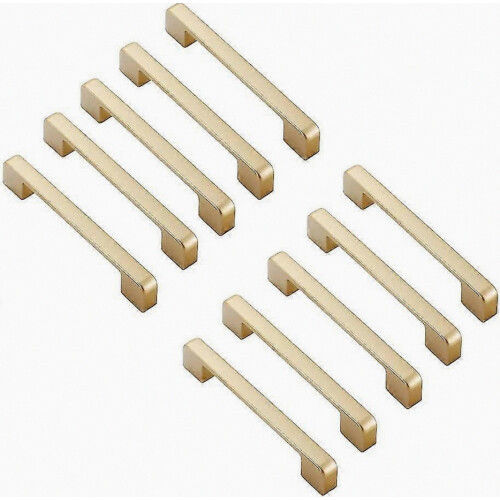 10pcs 96mm Cupboard Handle Golden Cupboard Handle Arch Stick Kitchen Cabinet Door