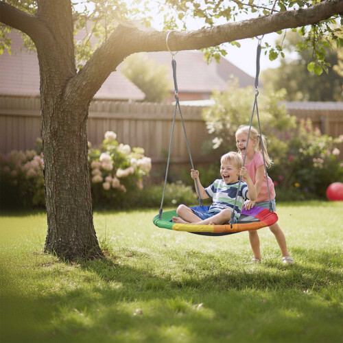 90 cm Round Nest Swing - Foam-Padded, Garden Fun
