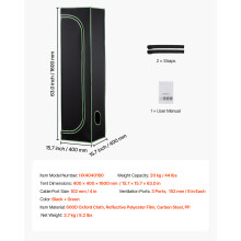 SucceBuy Pflanzenzelt, Indoor Grow Tent Kit, mit Belüftungssystem, 40x40x160 cm