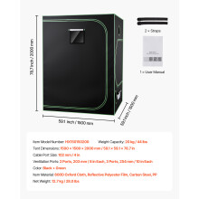 SucceBuy Pflanzenzelt, Indoor Grow Tent Kit, 150x150x200cm, mit Belüftungssystem und Beobachtungsfenster