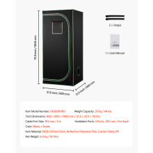 SucceBuy Indoor Grow Tent, Pflanzenzelt mit Belüftungssystem und Metallrahmen, 80x80x180cm