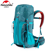 Naturehike mochila de viaje 55L azul, con funda impermeable para senderismo y camping