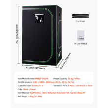 SucceBuy Pflanzenzelt, Indoor Grow Tent mit Belüftungssystem, 120x120x200cm