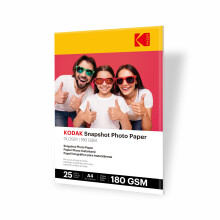Kodak Snapshot 180 Gsm A4 Glänzendes Fotopapier Wasserabweisend, 25 Blätter, Für Alle Tintenstrahldrucker