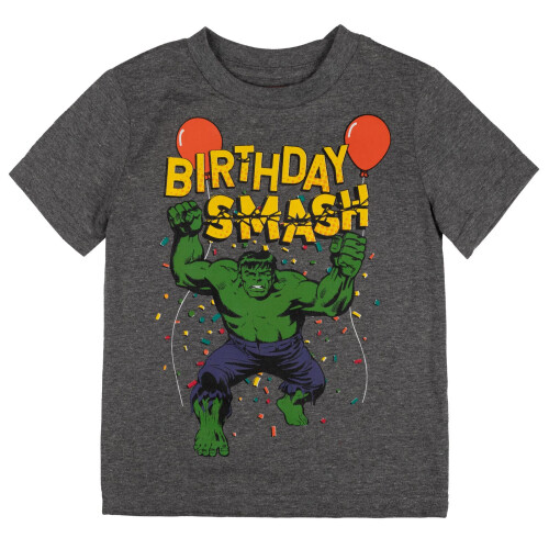 Marvel T-Shirt Grigio per Bambini Hulk Avengers Compleanno 5T