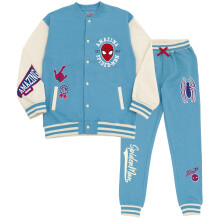Marvel Spider-Man Jungen Fleece Bomberjacke und Jogginghose Blau 6