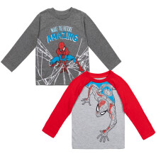 Marvel Spider-Man Jongens 2 Pack Lange Mouwen T-Shirts 6